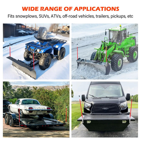 Various vehicles with Snow Plow Blade Markers And Guides Kit 27 Inch With 304L Stainless Steel Base And Hardware