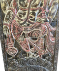 Slick Vintage Carved Wood Barn Door Panel Featuring An Epic Indian Ganesha Motif with intricate details and warm tones.