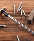 Wheel Marking Gauge With Two Extra Blades And Laser Engraved Graduations And A Solid Brass Face Adjustable For Precise Parallel Layouts On Wood Projects Must Have For DIY Woodworking displayed with tools on wooden surface