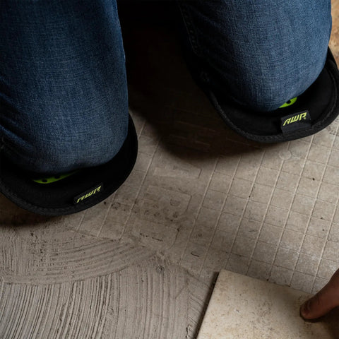 Gel Pro Flooring Knee Pads with Dual Layer Gel and Foam Padding for All Day Comfort Pro Grade Worksite Ready in action on flooring