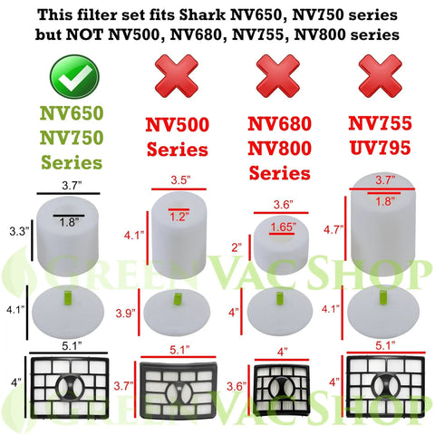 Replacement Filter Kit For Apex DuoClean Vacuums NV AX 2 Foam 2 Felt 2 HEPA dimensions and compatibility diagram