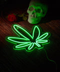 Lit Cannabis Leaf Neon Sign For Wall Decor With Dimmable USB LED Light Hemp Leaf Bar And Man Cave Accent 38x33 Cm Acrylic Board