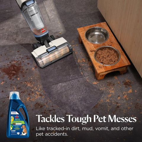 All Surface Pet Cleaner With Citrus For Sealed Floors And Area Rugs, Tackles Tough Messes And Odors Like A Boss, Lemon Eucalyptus Essential Oils, 80 Oz Bottle, Powerful Deep Cleaning For Pet Homes on tiled floor