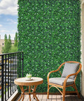 Dense Boxwood Roll Panels With Flowers DIY Friendly No Assembly Needed 48x120 Inches UV Resistant Faux Ivy Privacy Fence Screen