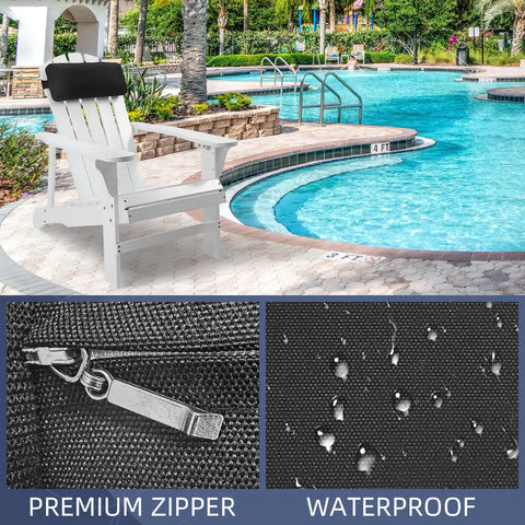Two Pack Outdoor Chaise Lounge Headrest Pillows With Adjustable Straps Water Resistant Patio Pillows by poolside chair