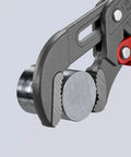 Rapid Adjust Swedish Pipe Wrench 12 Inch Quick Button Adjustment 45 Degree Angled gripping metal pipe