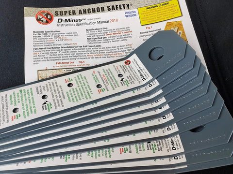 D-Minus Anchor Point Naked 10 Pack For OSHA Fall Protection And Roofing Safety instruction manual and metal anchors