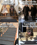 Non Slip Stair Treads 6 Pack 8.5 By 30 Inch For Wooden Steps Indoor Outdoor Rug Stair Runner With Rubber Backing in use