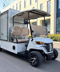 Cruise Around In Style With This Nimble 2 Seater Electric Golf Cart Rolling A Spacious Cargo Bed For Yard Work And Neighborhood Cruises Packed With A Smooth Brushless Motor, showing side view.