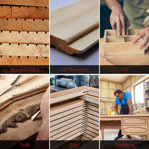 Heavy Duty 800W Compact Wood Router With 30000 RPM Kick And Complete 15 Piece Bit Set For Smooth Edge Trimming And No Sweat Woodworking Results On Any Project - wood slotted and trimmed projects