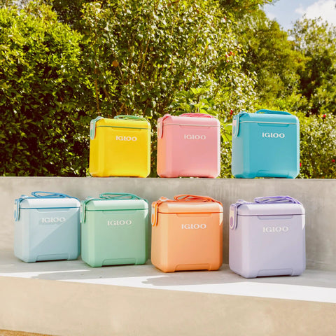Lilac Breeze 11 Qt Tag-Along Cooler With Strapped Crossbody Carry, Leakproof Lid Locks, Interior Gasket Seal, MaxCold Insulation