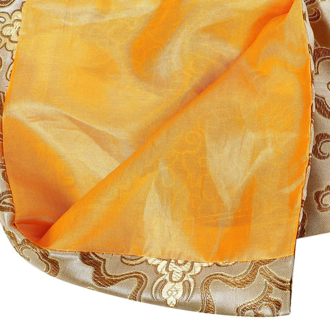 Silk Brocade Carrying Bag With Tassel 53 Inch Sword Case For Katanas Tai Chi Broadswords Wakizashi And Cosplay Gear In Floral Gold Dust