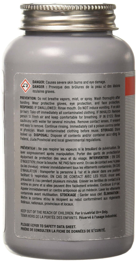 Side view of Marine Grade Anti Seize Paste Lubricant For Fasteners And Pipe Joints That Withstands Up To 2400 Degrees Fahrenheit Keeps Steel From Corrosion And Seizure Heavy Duty Formula Ideal For Gaskets Water Pump Flanges And Pulp And Paper Mills 8 Oz Can showing safety instructions.