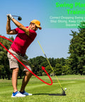 Man using a golf club on a grassy field with a swing plane training graphic, focusing on using the Golf Alignment Sticks Set For Aiming, Putting, And Full Swing Training, Game Changer For Posture And Shoulder Alignment With Feet And Hips, Durable Alignment Rods With Clear Tube Case, Essential Practice Aid To Lower Your Score.