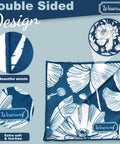 Weserwef blue poppy floral microfiber cleaning cloth for glasses and screens, 12x12 inches, ultra-soft.