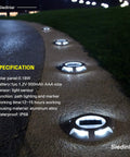 Solar Deck Lights 12 Pack White Solar Powered Outdoor LED Path Markers For Driveway Dock Step Sidewalk Garden Ground Pathway