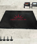 Hardcore 60X84 Inch Industrial Floor Scale Boasting 5000 Pound Capacity And One Pound Accuracy, with load cells and digital displays.