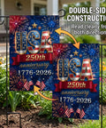 All American 250th Anniversary Flag For Outdoors Double Sided Yard Decor 12x18 Inch Garden Flag With UV Protection and Fade Resistant Colors 1776 To 2026 Patriotic Blue displayed in garden