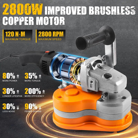 Beast 2800W Electric Diamond Polisher Machine With 6 Diamond Wheels Kit Concrete Floor Grinder close-up on motor