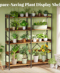 Sturdy 5 Tier Display Bookcase With 10 Open Shelves And Raised Backboard, 47.2 Inch Wide Shelf Unit With Metal Frame And Wooden Board