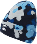 Unisex Urban Cuff Beanie 584 Ocean Camo One Size With Dope Retro Logo Seamless 1x1 Rib And Oversized Cuff For Skiing Snowboarding