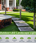 Solid 42 Inch Bronze LED Bollard Landscape Light With Hella Bright 3Cct Selectable Settings And 24 Watt Energy Saving Build For Backyard Pathways And Patio Upgrades That Stay Cool And Last For Years On End positioned along a garden pathway.