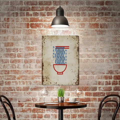 Ramen Lovers Gift Idea Dope Japanese Food Wall Art Sign For Modern Kitchen Decor Double Sided Pewter Metal Sign Waterproof And Rust Resistant Measures 8 By 12 Inches Perfect For Any Wall Or Door And A Great Gift For Ramen Lovers in cafe setting