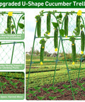 Heavy Duty 48x48 Inch U Shape Metal Garden Trellis For Raised Beds With Adjustable Angle Arch Design Climbing Plant Support