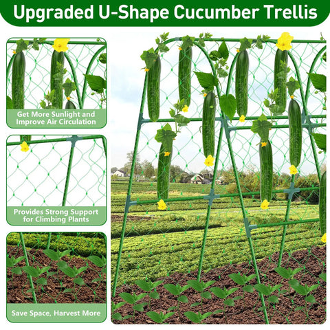 Heavy Duty 48x48 Inch U Shape Metal Garden Trellis For Raised Beds With Adjustable Angle Arch Design Climbing Plant Support