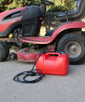 Portable 3 Gallon Boat Fuel Tank With Fill Hose For Small Outboards Plastic Marine Gas Tank Easy Fill Gas Storage For Pontoon Skiff And Small Boats Now next to red lawn mower