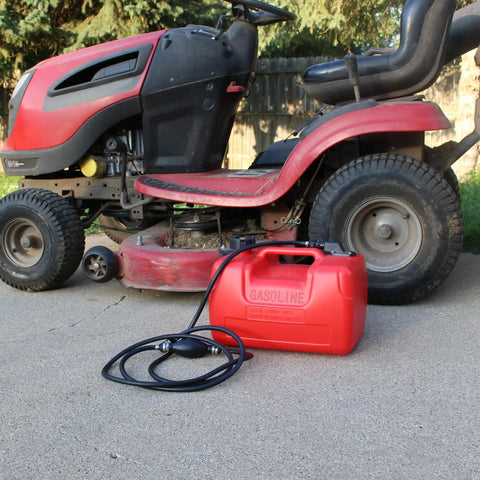 Portable 3 Gallon Boat Fuel Tank With Fill Hose For Small Outboards Plastic Marine Gas Tank Easy Fill Gas Storage For Pontoon Skiff And Small Boats Now next to red lawn mower