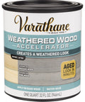 Weathered Wood Accelerator For Interior Use On Bare Wood, Quick Dry Low Odor Water Based Finish That Creates A Natural Aged Look In Minutes And Delivers Easy Soap And Water Clean Up, Coverage Up To 275 Sq Ft quart can