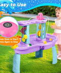 Child playing with Rechargeable Cordless Octopus Water Table Pump Battery Powered Continuous Flow for Kid Friendly Water Tables pink pump