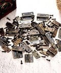 Two Size Bronze Mini Hinge Set With 60 Small Hinges And 300 7 Mm Screws In Clear Storage Box For Dollhouse Doors Cabinets Crafts
