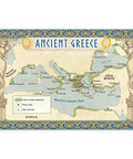 Map of Ancient Greece from Six Poster Set Of Ancient Civilizations For Social Studies Classrooms, 12 by 18 inch, made in USA.