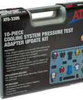 3305 10 Piece Radiator Pressure Tester Update Kit For 3300 Series packaging, includes 8 adapters, 2 cap tests, in a carry case