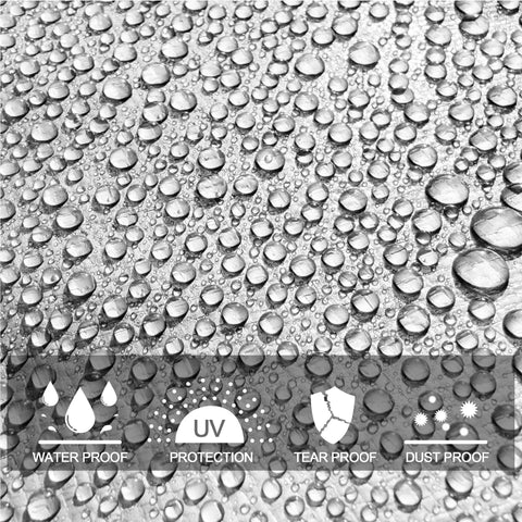 Close-up of water droplets on waterproof surface of 7 Mil White 8x10 Foot Poly Tarpaulin Tarp Beefy Heavy Duty Waterproof Cover