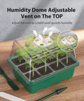 Seed Starter Tray Kit 10 Pack With Heightened Lids For Seed Starting, showing adjustable vent lid for indoor gardening.