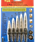 Heavy Duty 5 Piece Countersink Drill Bit Set With Hex Shank Tapered Bits For Wood Projects That Drill And Counterbore In One Straight Shot No Bull Shortcuts Real Grit For Rough Jobs Built To Thrash Everyday, 7 piece set with hex shank bits.