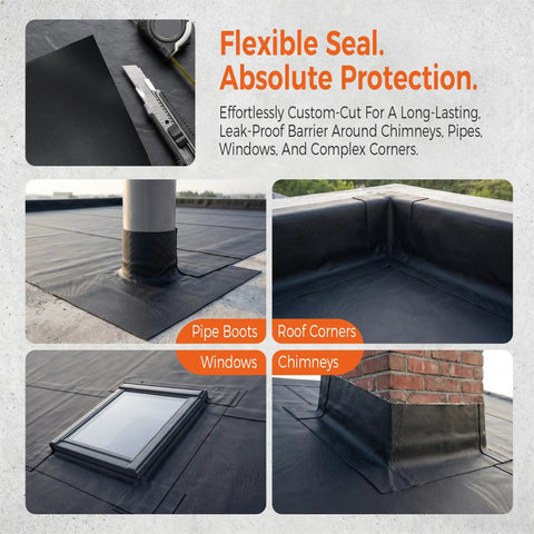 Flexible installation details of Heavy Duty 50mil EPDM Rubber Roof Membrane Peel And Seal Underlayment Roll for flat roofs.