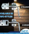 Heavy Duty Zinc Plated Steel Straight Stake Latch Set 30 Pack For Utility Trailers Fences And Gates on wood background.