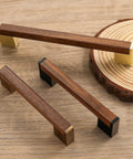 Bronze Walnut Zinc Alloy Cabinet Pull 5 Inch Center To Center 128mm 4 Pack Durable Drawer Knobs on wooden table