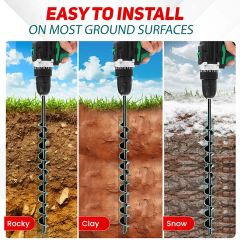 Heavy Duty 24 Inch Spiral Blade Mobile Home Ground Anchor 4 Pack With L Shaped Brackets U Bolts And Nut Driver for varied surfaces
