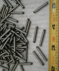 Dowel Pins Pack One Eighth By Seven Eighth Alloy Steel Set Of Twenty Five For Rugged DIY Jobs Tough As Nails Hardware Fastener Kit For Harsh Environments Corrosion Resistant Mercury Free And Non Toxic, alloy steel pins beside ruler