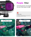 Essential Underwater Diving Kit For DJI Osmo Action 5 Pro 4 3 Waterproof Housing with Purple Filter and Buoyancy Handle
