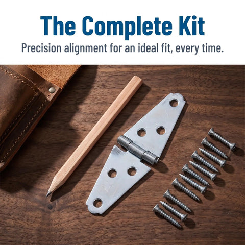 Beefy 6 Pack Heavy Duty Strap Hinges 4 Inch Iron T Shape With Mounting Screws For Light Masonry Door Frames Exterior And Residential Use 180 Degree Opening Durable Silver Finish hinge and screws on wood