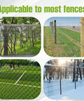 Various fence installations using T Post Clips For Wire Fencing Kit With 500 Pcs Ez Twist Fence Ties And Free Drill Chuck Tool.