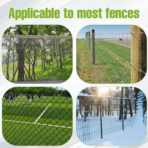 Various fence installations using T Post Clips For Wire Fencing Kit With 500 Pcs Ez Twist Fence Ties And Free Drill Chuck Tool.