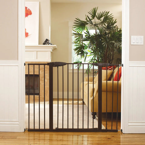 Easy Close XL Pressure Mounted Baby Gate For Stairs Hallways And Doors With Walk Through Door No Fuss Setup 36 Inch Tall