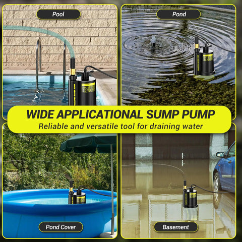 Next Level Half Horsepower Submersible Water Pump Designed For Rock Solid 2650 Gallons Per Hour Flow in pool, pond, yard, and basement.
